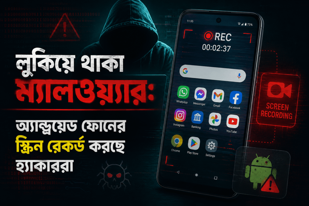 লুকিয়ে থাকা ম্যালওয়্যার অ্যান্ড্রয়েড ফোনের স্ক্রিন রেকর্ড করছে হ্যাকাররা